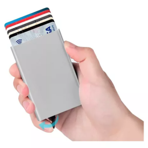 Wallet de Aluminio Tarjetero  con bloqueando señales RFID/NFC