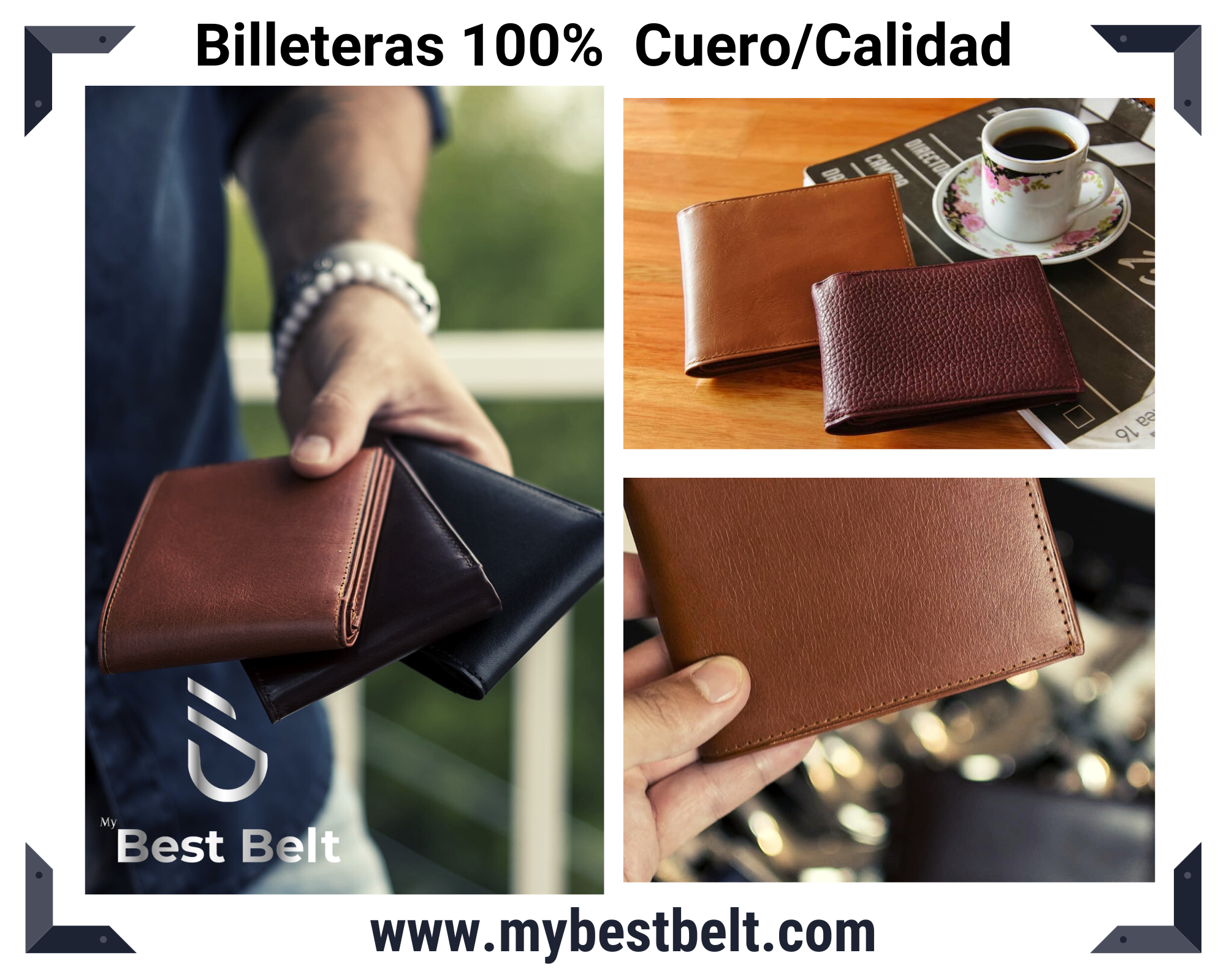 Billetera masculina con tarjetero de cuero. - Image 9