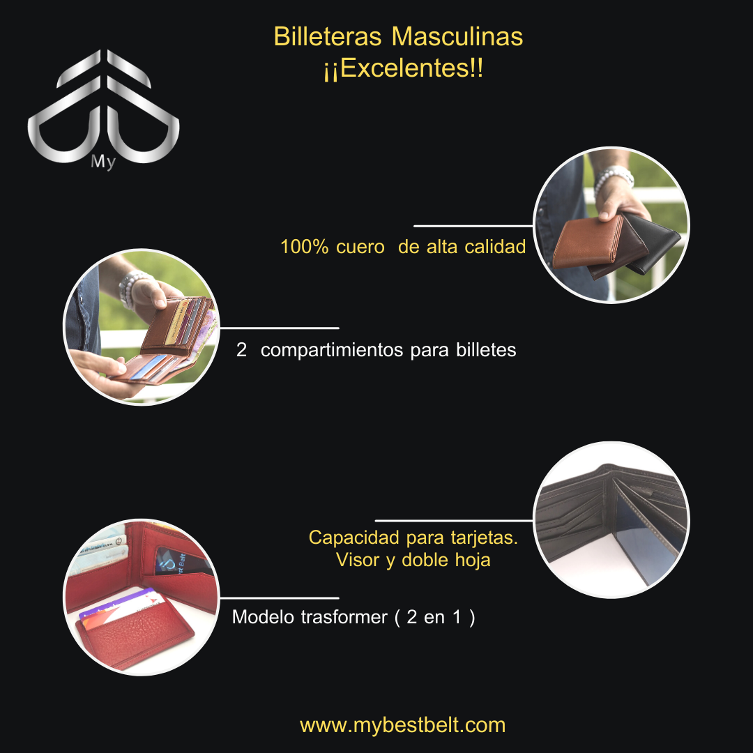 Billetera masculina con tarjetero de cuero. - Image 10